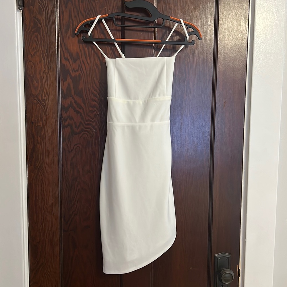 Lulus XS white asymmetrical dress